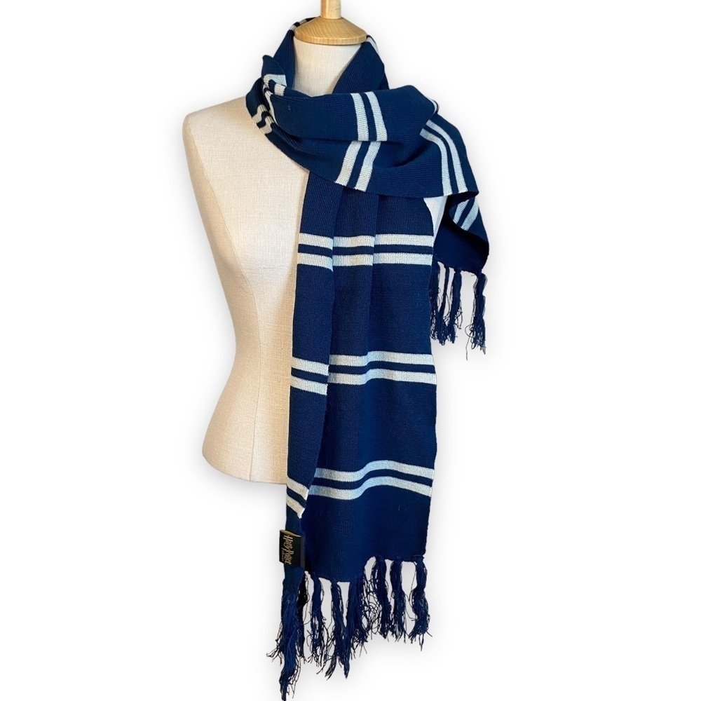Harry Potter Blue Stripe Fringed Scarf - 60X12"